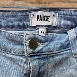 Paige Light Wash Brigitte Denim Straight Jeans Size 28